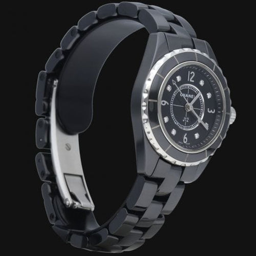 Montre Chanel J12 - Montre quartz 29 mm en céramique avec diamants 58 Facettes MT39967