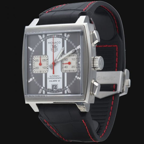 Montre TAG Heuer Monaco - Montre chronographe Calibre 12 en acier 58 Facettes MT40071