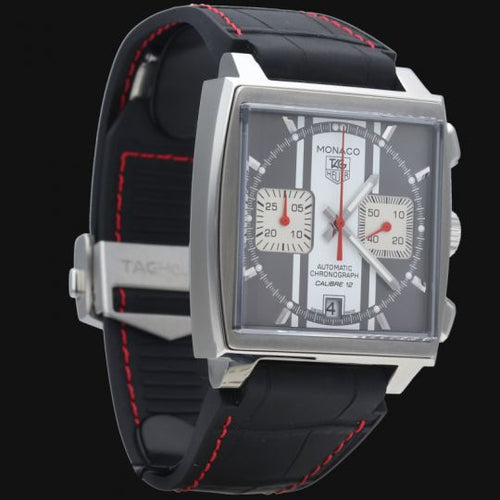 Montre TAG Heuer Monaco - Montre chronographe Calibre 12 en acier 58 Facettes MT40071
