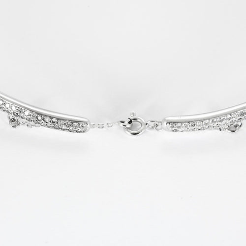 Collier Collier torque en or gris 750‰ pavé de diamants 58 Facettes 250176
