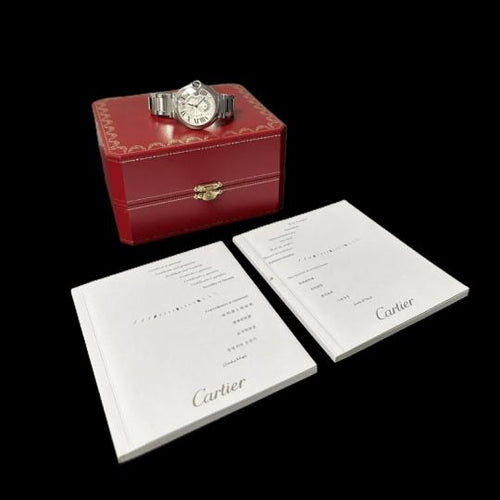 Montre Cartier Ballon Bleu - Montre Dual Time GMT en acier 38 mm 58 Facettes MT41537