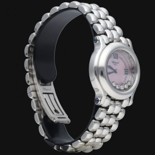 Montre Chopard Happy Sport Mini - Montre femme en acier cadran nacré 58 Facettes MT41700