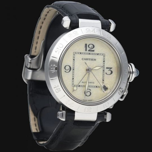 Montre Cartier Pasha - Montre GMT automatique en acier 35 mm 58 Facettes MT41492