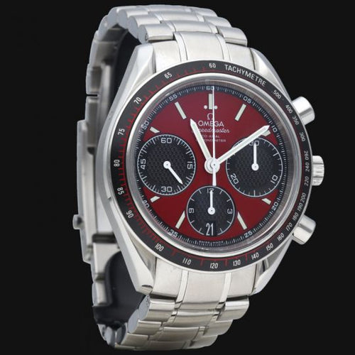 Montre Omega Speedmaster Racing - Montre chronographe Co-Axial 40 mm cadran rouge 58 Facettes MT41853