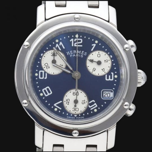 Montre Hermès Clipper Chronograph - Montre femme en acier 31 mm 58 Facettes MT41658