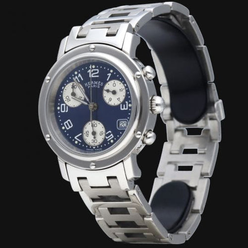 Montre Hermès Clipper Chronograph - Montre femme en acier 31 mm 58 Facettes MT41658