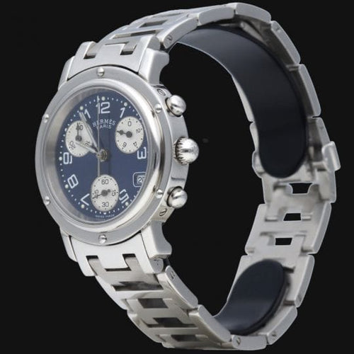 Montre Hermès Clipper Chronograph - Montre femme en acier 31 mm 58 Facettes MT41658