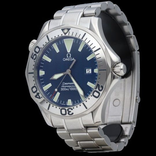 Montre Omega Seamaster 300M - Montre homme quartz acier cadran bleu 41 mm 58 Facettes MT41747