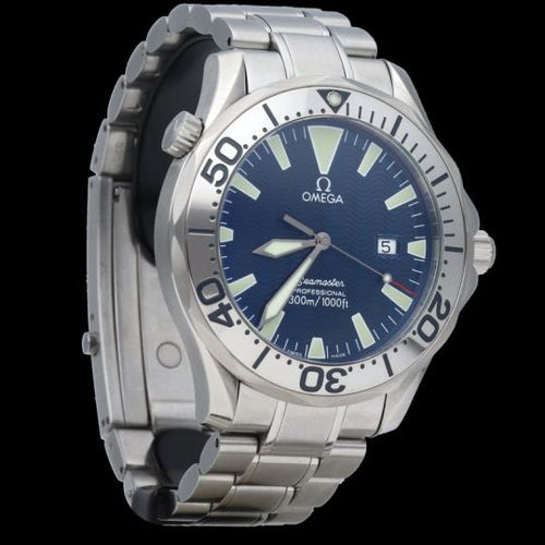Montre Omega Seamaster 300M - Montre homme quartz acier cadran bleu 41 mm 58 Facettes MT41747