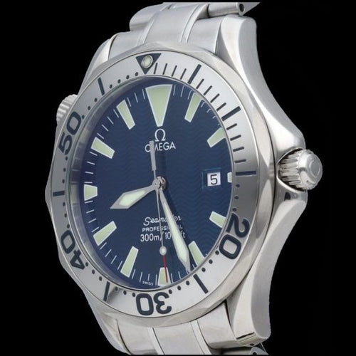 Montre Omega Seamaster 300M - Montre homme quartz acier cadran bleu 41 mm 58 Facettes MT41747