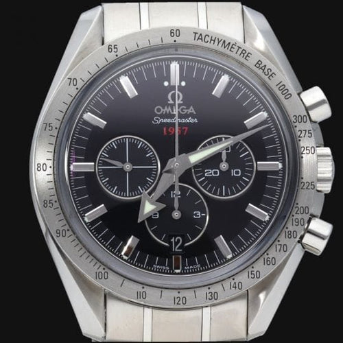 Montre Omega Speedmaster Broad Arrow - Montre chronographe automatique acier 42 mm 58 Facettes MT41843
