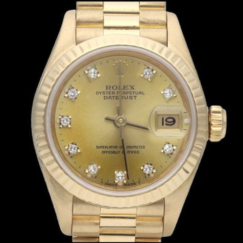 Montre Rolex Datejust - Montre Lady 26 mm en or jaune avec diamants 58 Facettes MT42408