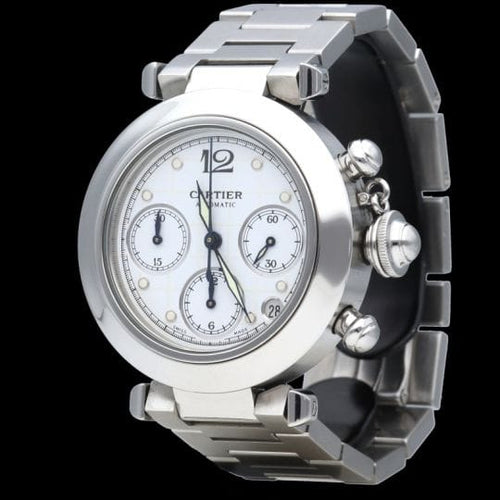 Montre Bulgari Pasha - Montre chronographe automatique homme en acier 58 Facettes MT41487