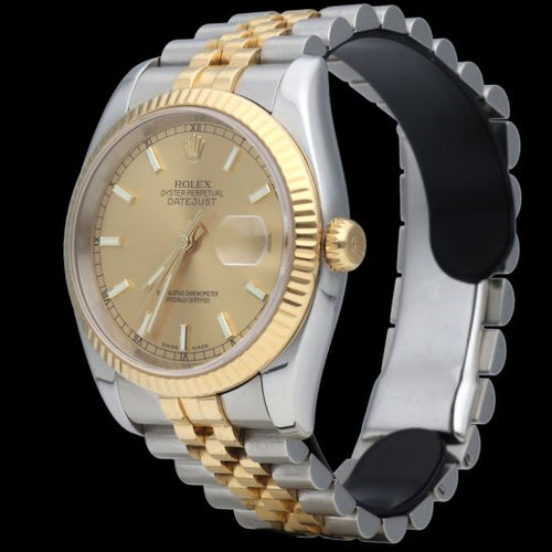 Montre Rolex Datejust - Montre 36 mm en or jaune et acier 58 Facettes MT42522