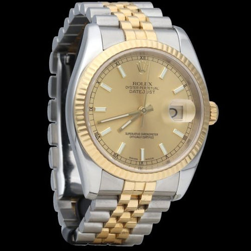 Montre Rolex Datejust - Montre 36 mm en or jaune et acier 58 Facettes MT42522
