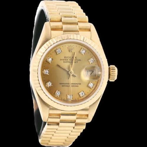 Montre Rolex Datejust - Montre Lady 26 mm en or jaune avec diamants 58 Facettes MT42418