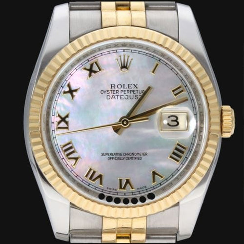 Montre Rolex Datejust - Montre 36 mm en or jaune et acier 58 Facettes MT42535