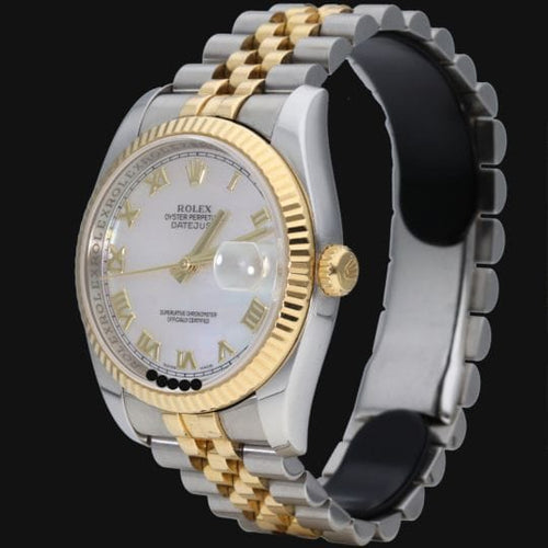 Montre Rolex Datejust - Montre 36 mm en or jaune et acier 58 Facettes MT42535