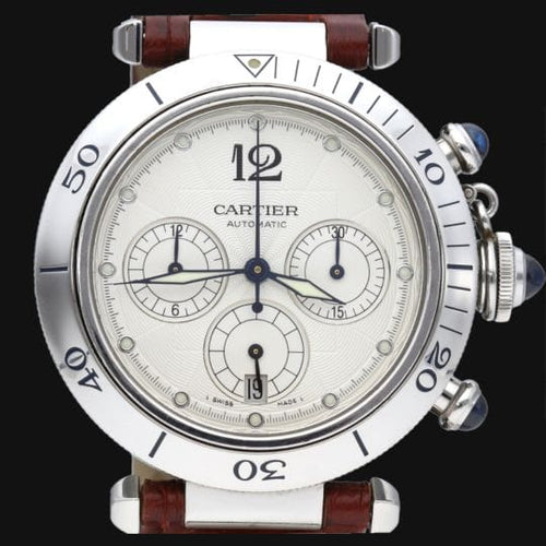 Montre Cartier Pasha - Montre chronographe automatique en acier 38 mm 58 Facettes MT42514