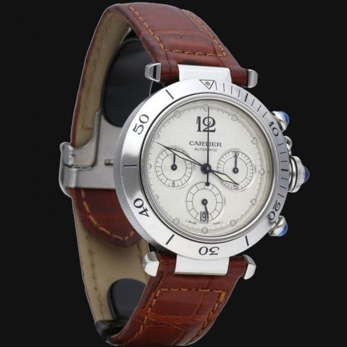Montre Cartier Pasha - Montre chronographe automatique en acier 38 mm 58 Facettes MT42514