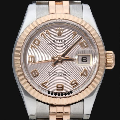 Montre Rolex - Montre Lady-Datejust 26 mm en or rose et acier 58 Facettes MT42572