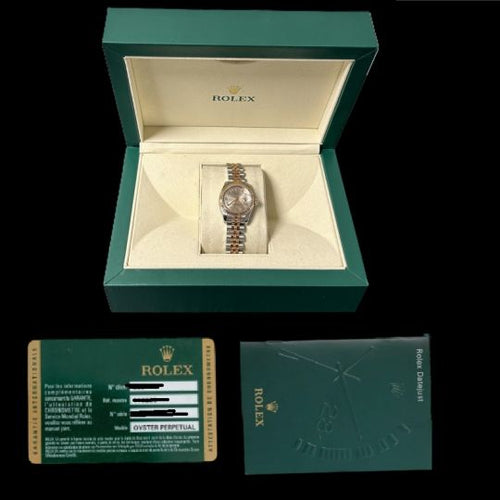 Montre Rolex - Montre Lady-Datejust 26 mm en or rose et acier 58 Facettes MT42572