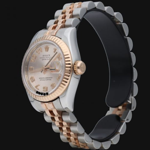 Montre Rolex - Montre Lady-Datejust 26 mm en or rose et acier 58 Facettes MT42572