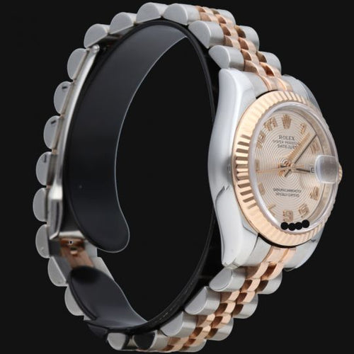 Montre Rolex - Montre Lady-Datejust 26 mm en or rose et acier 58 Facettes MT42572