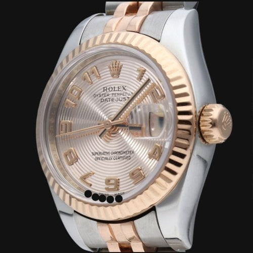 Montre Rolex - Montre Lady-Datejust 26 mm en or rose et acier 58 Facettes MT42572