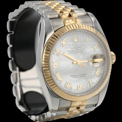 Montre Rolex Datejust - Montre 36 mm en or jaune et acier 58 Facettes MT42536