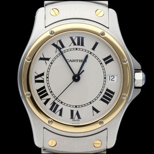 Montre Cartier Santos Ronde - Montre femme en or jaune et acier 58 Facettes MT42557