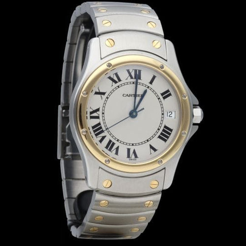 Montre Cartier Santos Ronde - Montre femme en or jaune et acier 58 Facettes MT42557