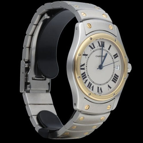 Montre Cartier Santos Ronde - Montre femme en or jaune et acier 58 Facettes MT42557