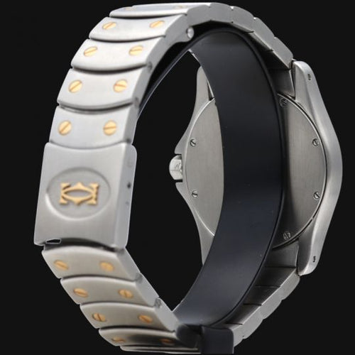 Montre Cartier Santos Ronde - Montre quartz en or jaune et acier 58 Facettes MT42873