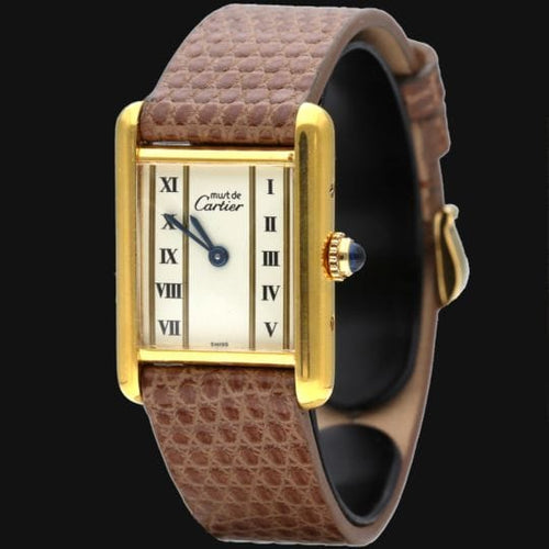 Montre Cartier Tank Vermeil - Montre femme quartz plaqué or 58 Facettes MT42665