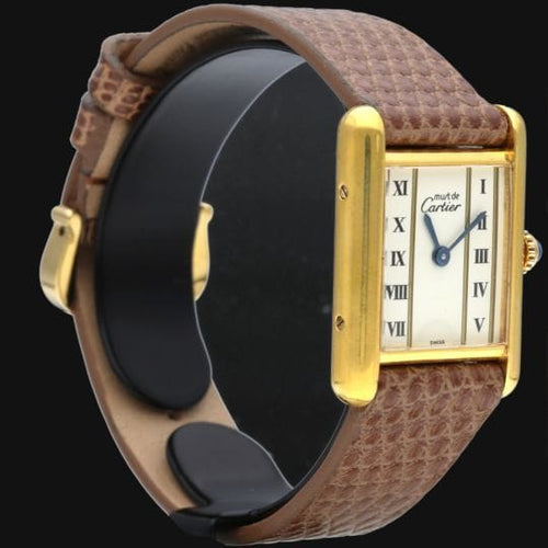 Montre Cartier Tank Vermeil - Montre femme quartz plaqué or 58 Facettes MT42665