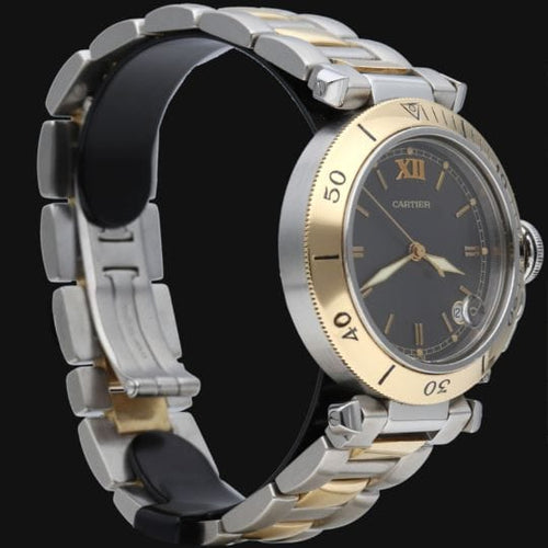 Montre Cartier Pasha - Montre automatique 35 mm en or jaune et acier 58 Facettes MT42741