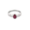 Bague 56.5 Bague or blanc, rubis et diamants 58 Facettes B250459