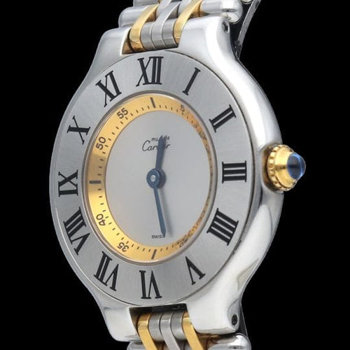 Montre Cartier Must 21 - Montre femme en or jaune 18K et acier 58 Facettes MT43118