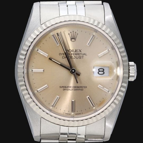 Montre Rolex Datejust - Montre 36 mm en acier et lunette en or blanc 58 Facettes MT43270