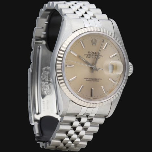 Montre Rolex Datejust - Montre 36 mm en acier et lunette en or blanc 58 Facettes MT43270
