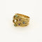 Bague 55 Bague bandeau mouvementée, or jaune, rubis, émeraudes et saphirs 58 Facettes B250458