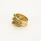 Bague 55 Bague bandeau mouvementée, or jaune, rubis, émeraudes et saphirs 58 Facettes B250458