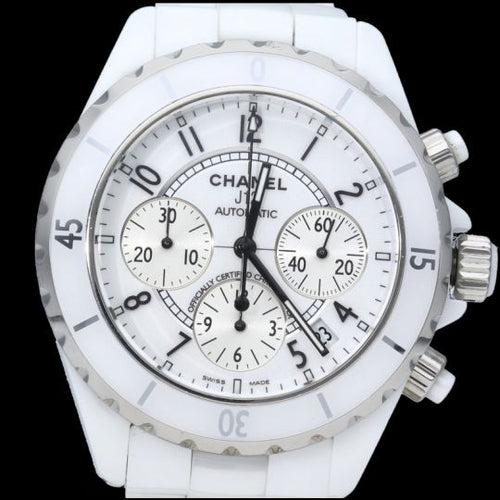Montre Chanel J12 - Montre chronographe automatique en céramique blanche 58 Facettes MT42483