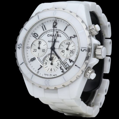 Montre Chanel J12 - Montre chronographe automatique en céramique blanche 58 Facettes MT42483