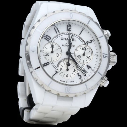 Montre Chanel J12 - Montre chronographe automatique en céramique blanche 58 Facettes MT42483