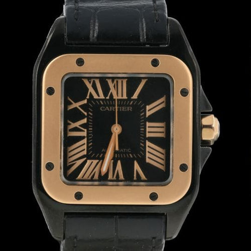 Montre Cartier Santos 100 - Montre automatique en or rose et acier 58 Facettes MT43374