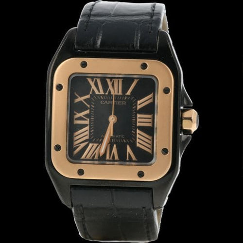 Montre Cartier Santos 100 - Montre automatique en or rose et acier 58 Facettes MT43374