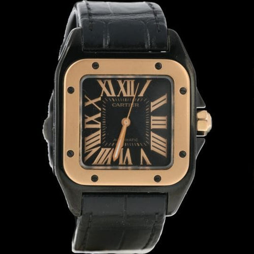 Montre Cartier Santos 100 - Montre automatique en or rose et acier 58 Facettes MT43374