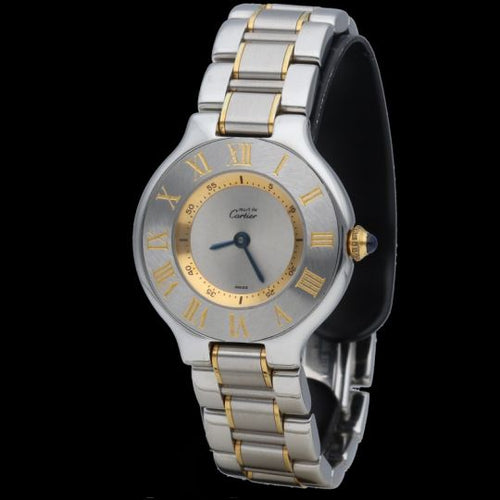 Montre Cartier Must 21 - Montre femme quartz en or jaune et acier 58 Facettes MT43072